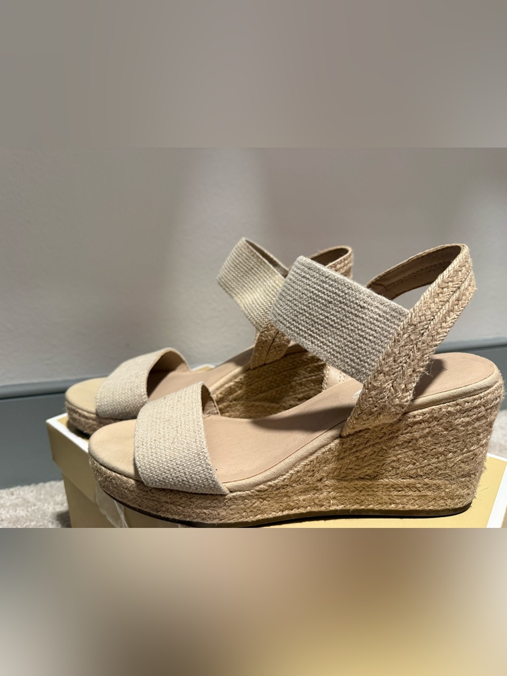 MIA Beige Espadrille Wedge Sandals